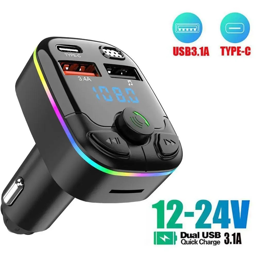 Fm Transmitter - Auto Draadloze Fm-Zender Adapter Dual Usb-Poort