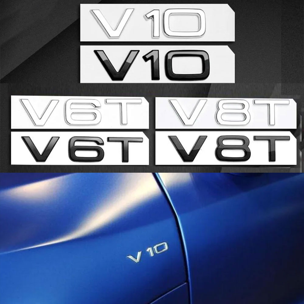 3D ABS Chroom Zwart Logo V6T V - Car Accessories Logo recensie en prijs