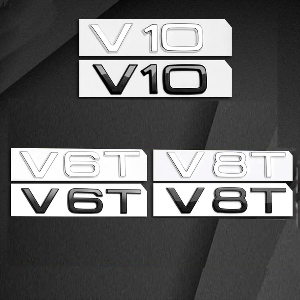 3D ABS Chroom Zwart Logo V6T V - Car Accessories Logo recensie en prijs