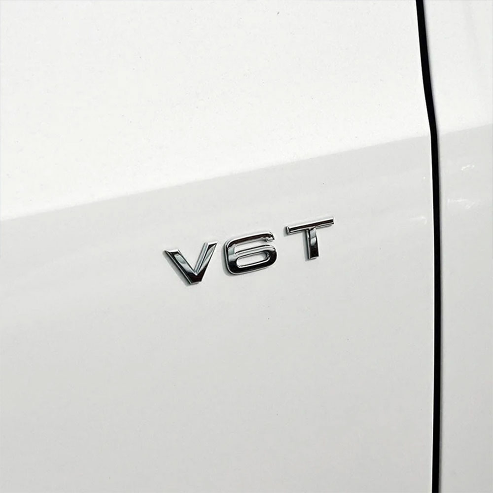 3D ABS Chroom Zwart Logo V6T V - Car Accessories Logo recensie en prijs